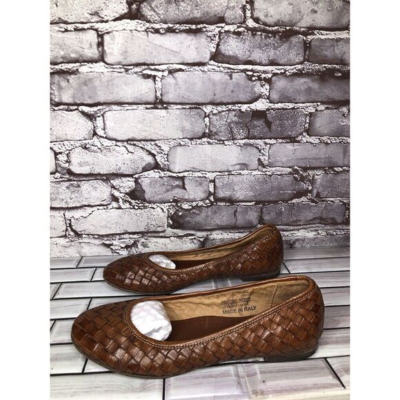 Calzoleria Toscana Woven Brown Leather Round Toe Ballet Flats Women’s 40EU/9M US - Picture 8 of 16
